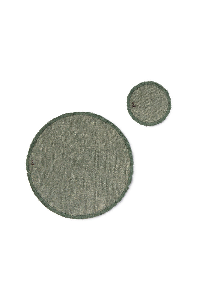 STONEWASHED PLACEMATS AND COASTERS DUCK GREEN (SET OF 4)