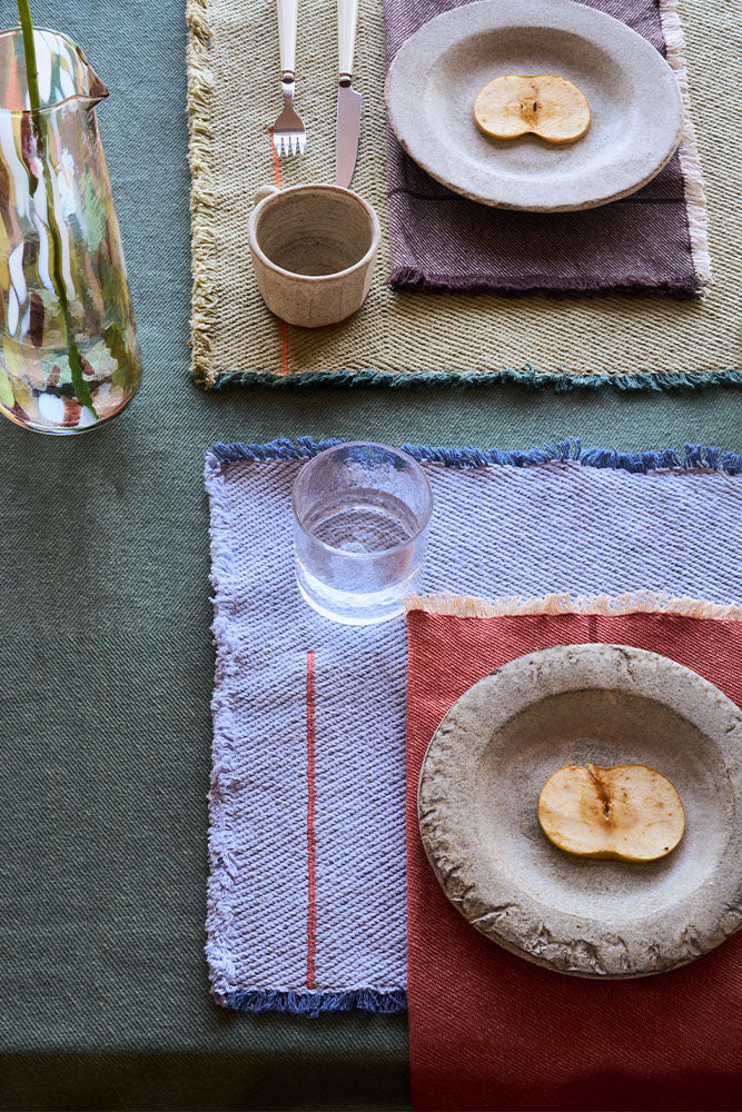SET OF 2 PLACEMATS VERTICAL ANIL BLUE