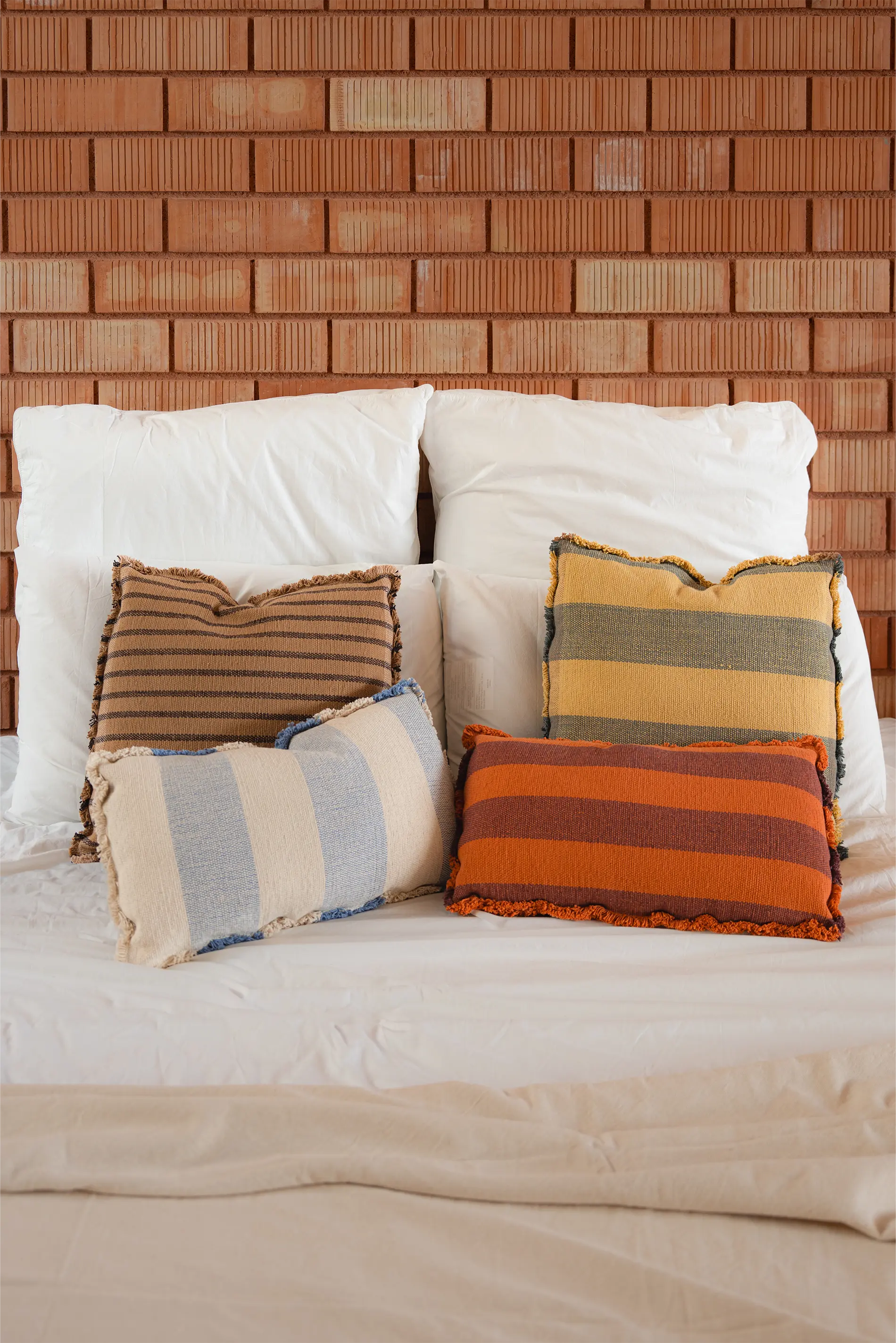 RECTANGULAR CUSHION LINES TERRACOTA