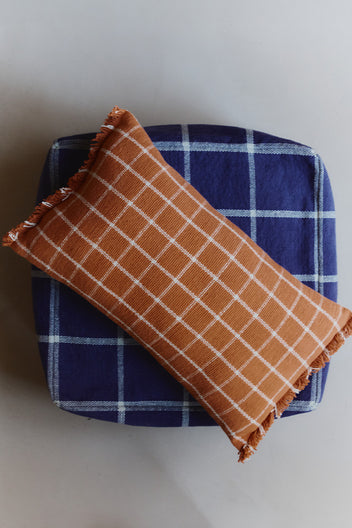 CUSHION GEO BLOCK TERRACOTA