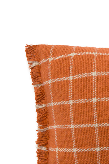 CUSHION GEO BLOCK TERRACOTA