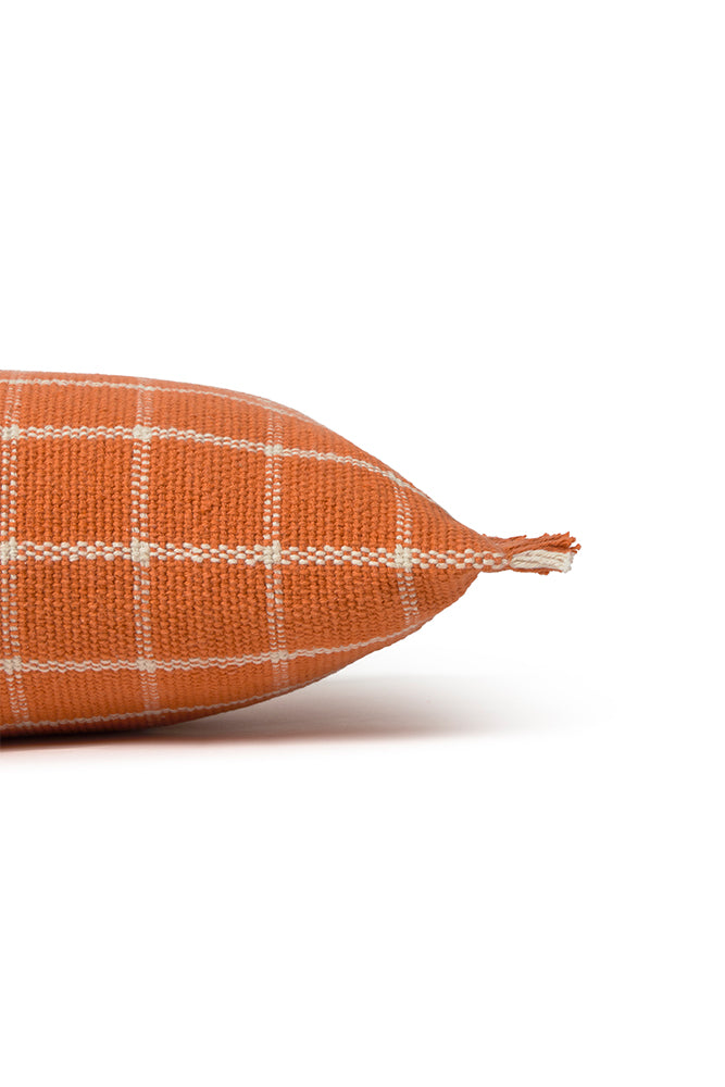 CUSHION GEO BLOCK TERRACOTA