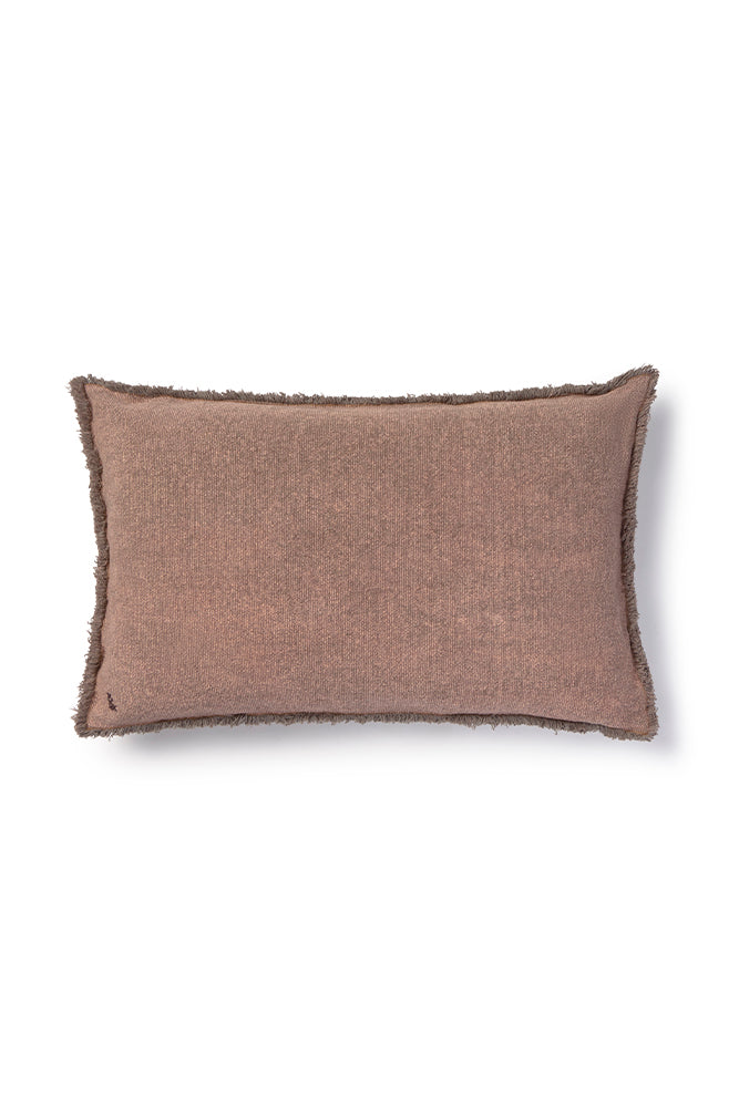 STONEWASHED RECTANGULAR CUSHION SOIL BROWN