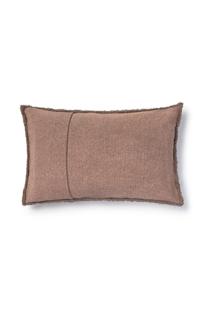 STONEWASHED RECTANGULAR CUSHION SOIL BROWN