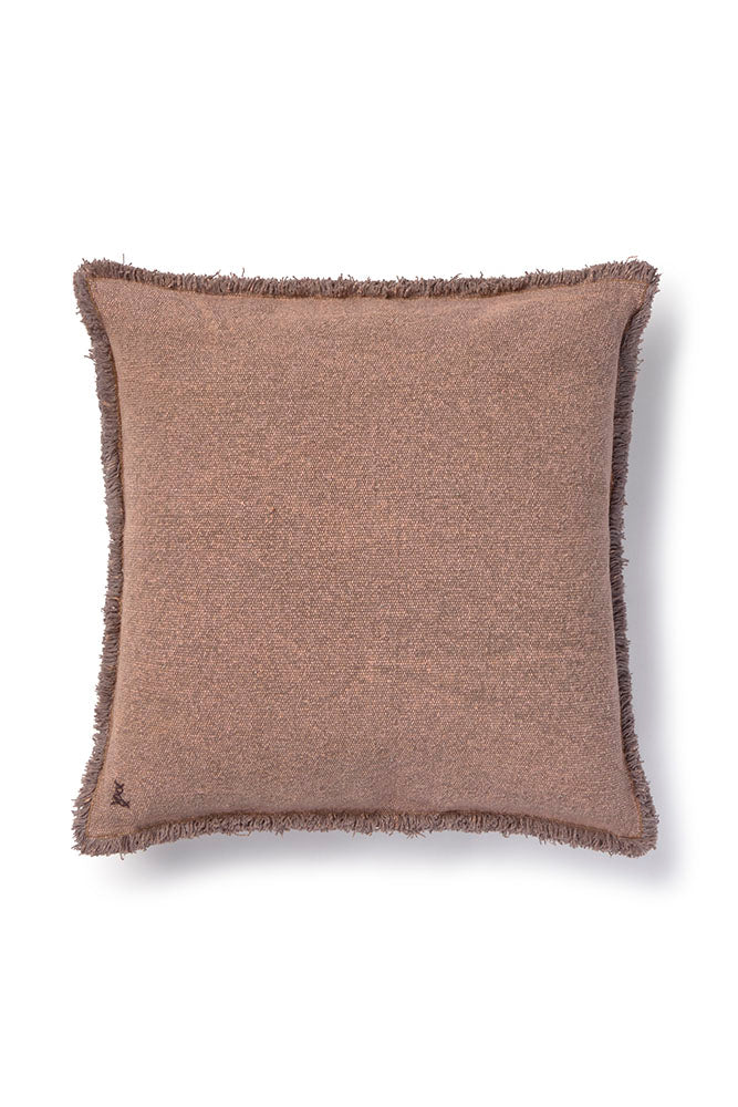 STONEWASHED SQUARE CUSHION SOIL BROWN