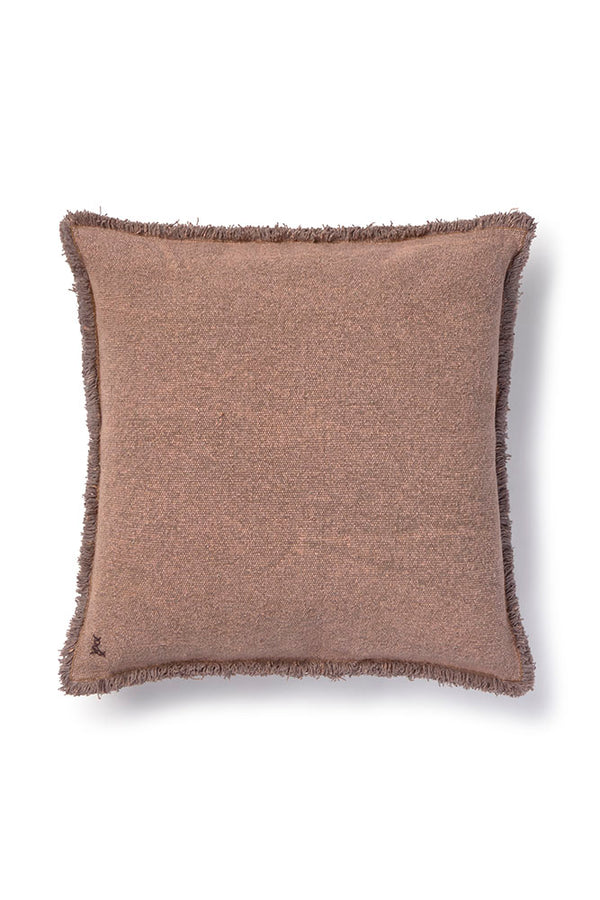 STONEWASHED SQUARE CUSHION SOIL BROWN