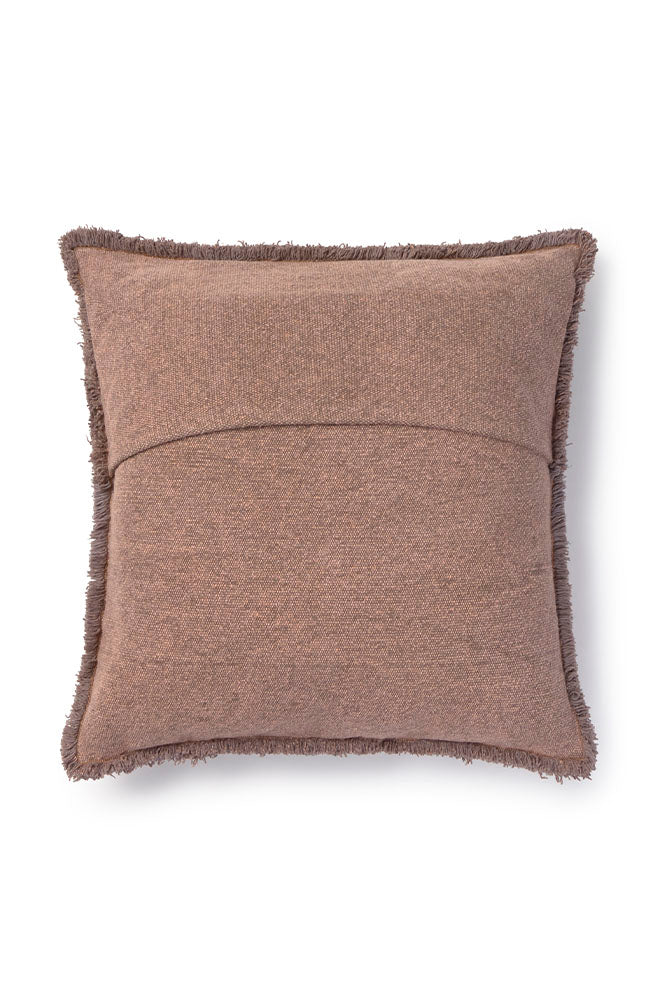 STONEWASHED SQUARE CUSHION SOIL BROWN