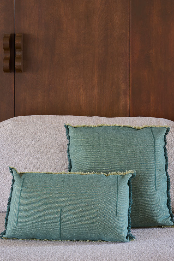 SQUARE CUSHION VERTICAL DUCK GREEN