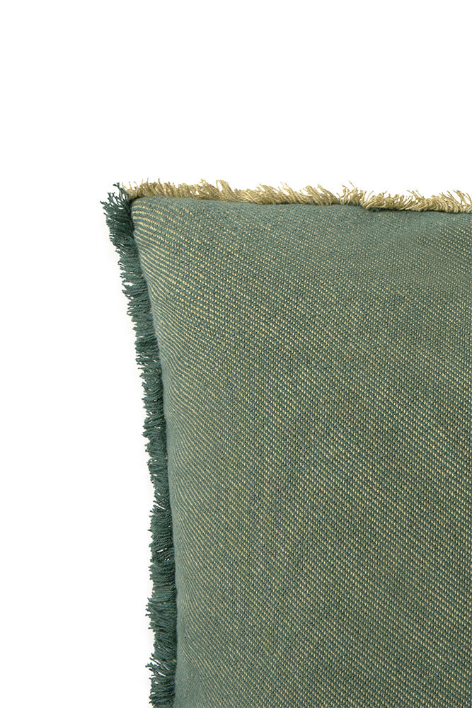 SQUARE CUSHION VERTICAL DUCK GREEN