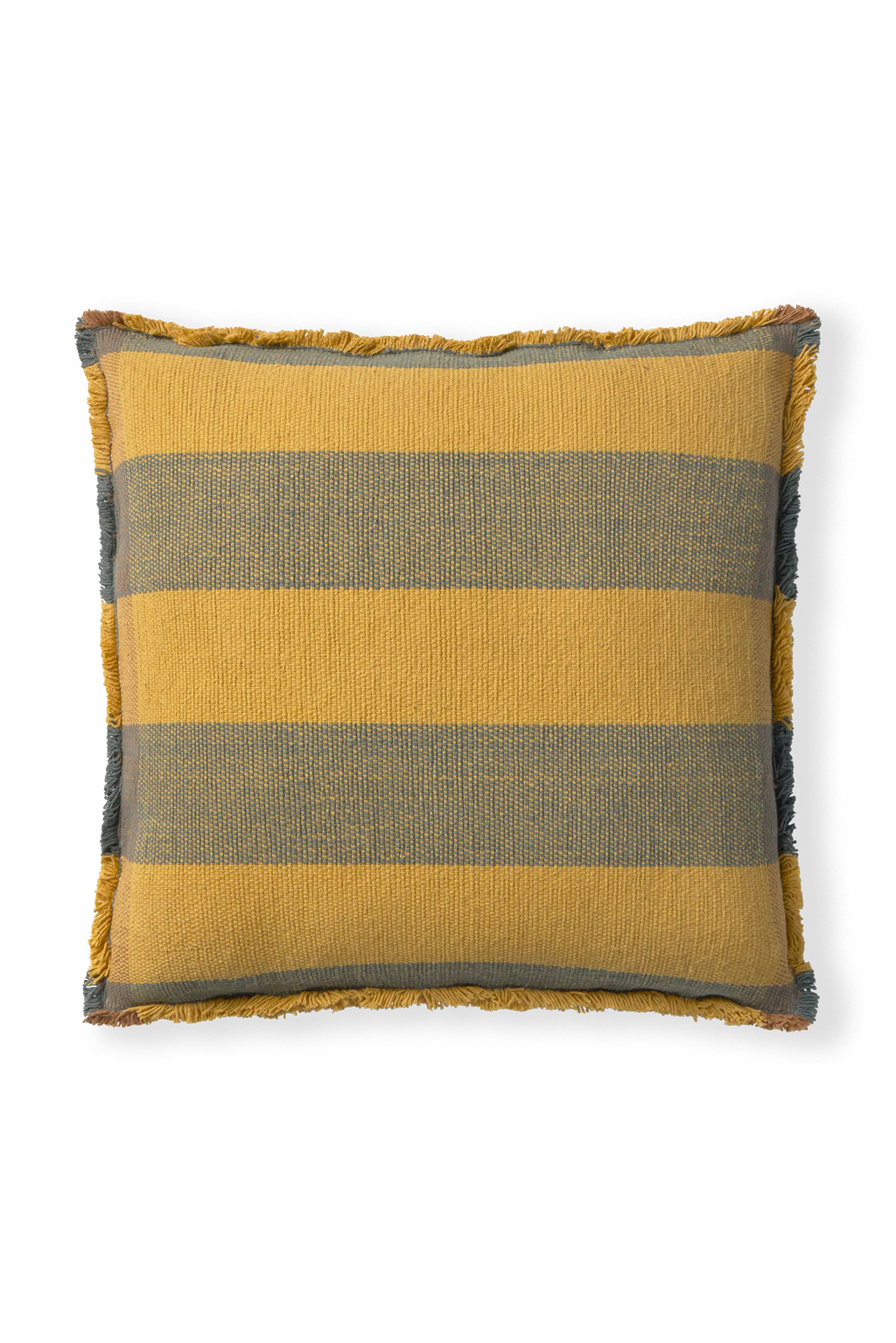 SQUARE CUSHION LINES OCHRE