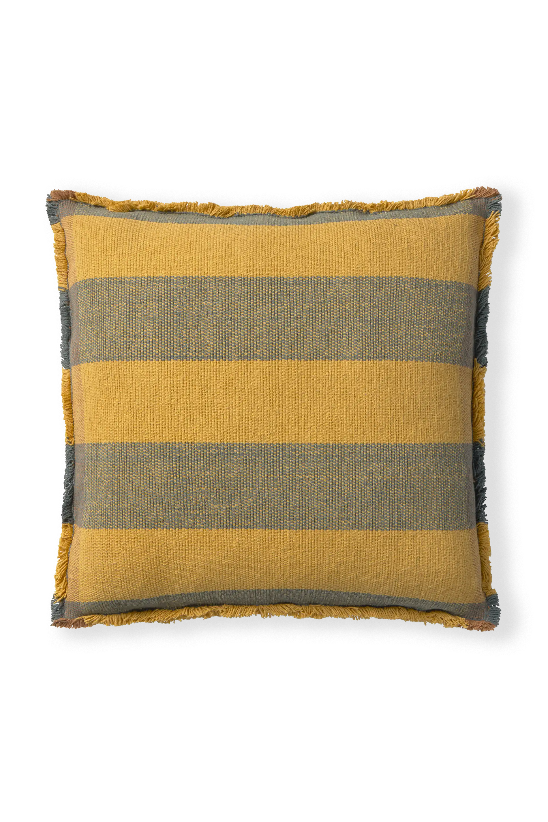 SQUARE CUSHION LINES OCHRE