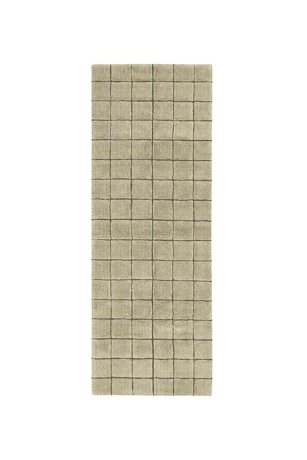 WOOL RUNNER RUG MOSAIC MOSS