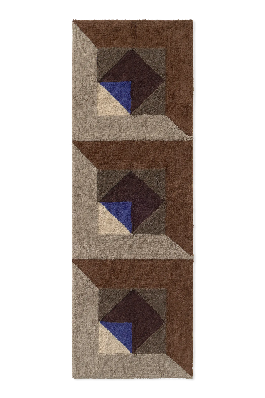 WOOL RUNNER RUG TESSERA BROWN