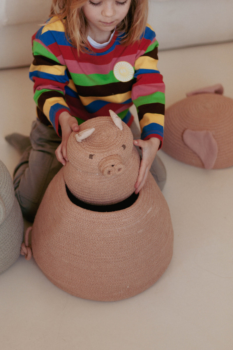 BASKET MINI PEGGY THE PIG-Green Toys-By Lorena Canals-3