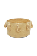 BASKET NEW TASSELS HONEY