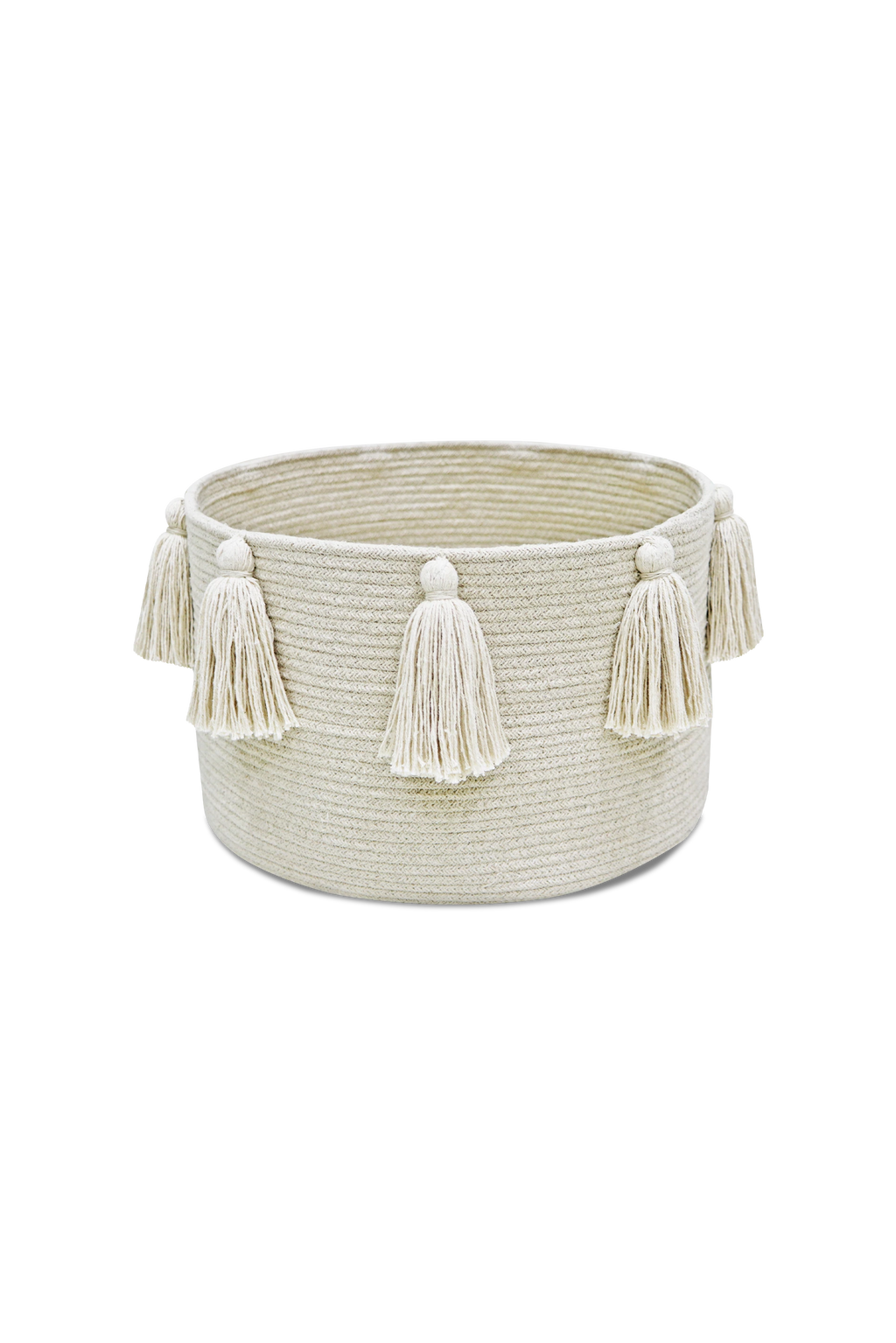 BASKET NEW TASSELS NATURAL