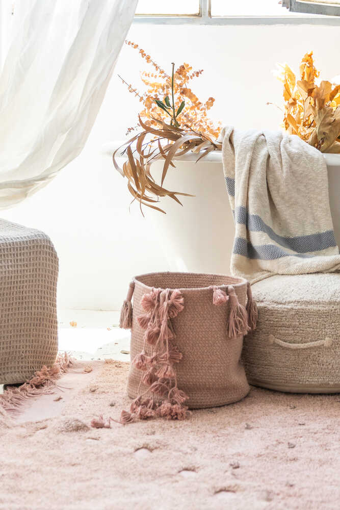 Storage Basket Fringes Woody Nude – Lorena Canals | Official Website