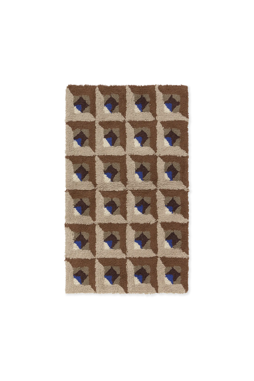 BATHROOM COTTON RUG TESSERA BROWN