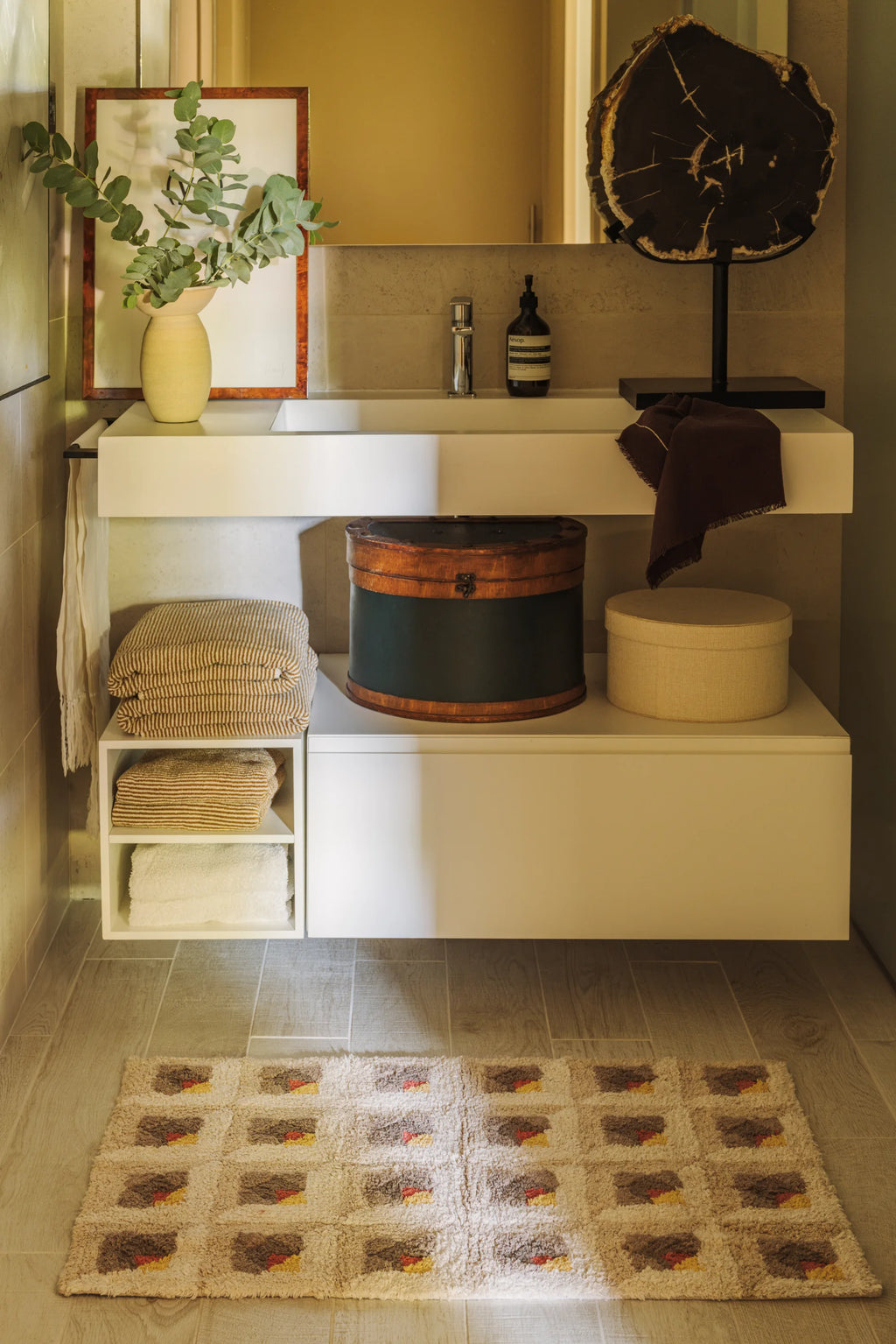 BATHROOM COTTON RUG TESSERA NATURAL