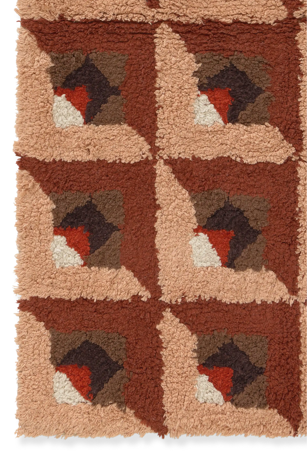 BATHROOM COTTON RUG TESSERA RED