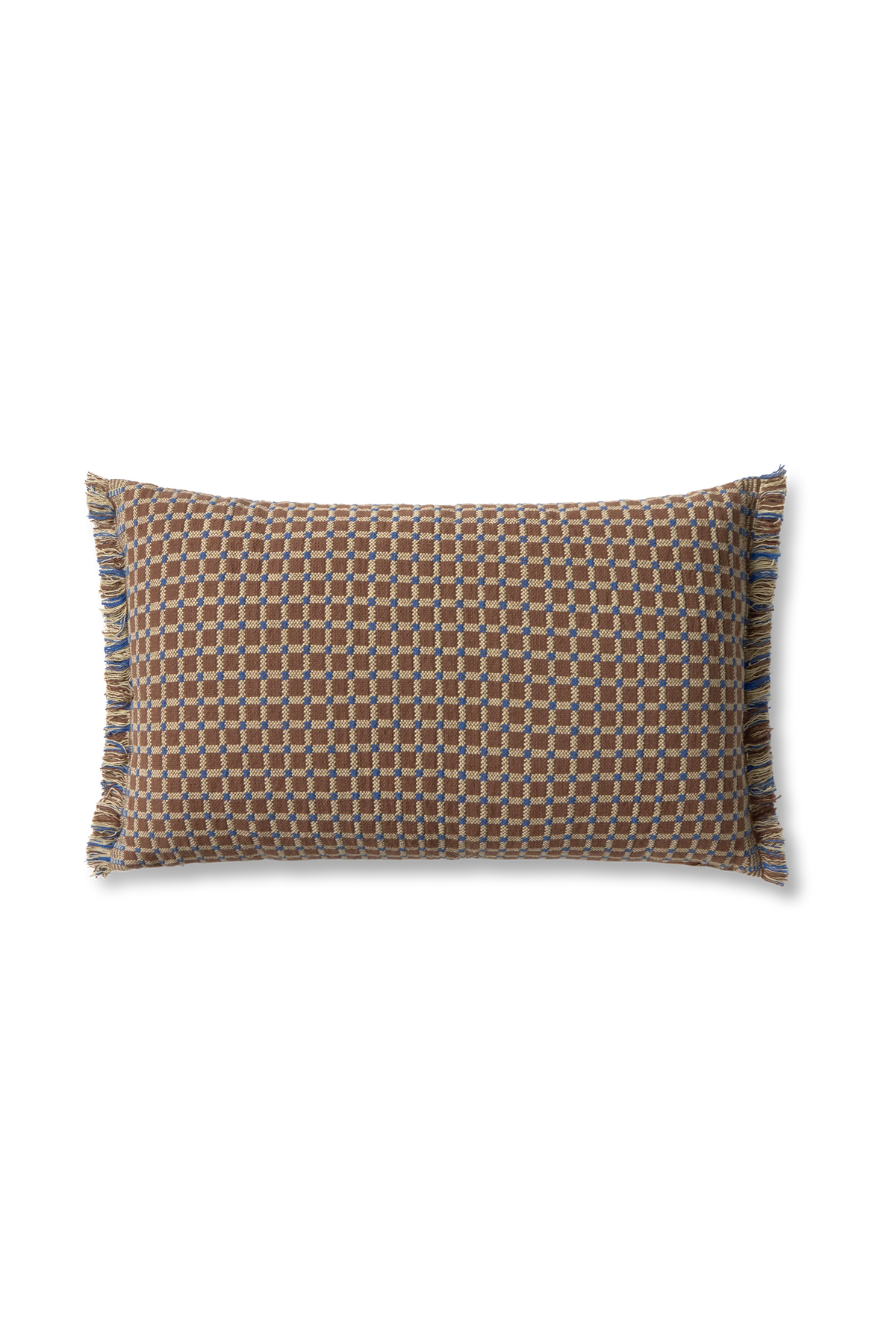 CUSHION CHECKER COCOA BROWN