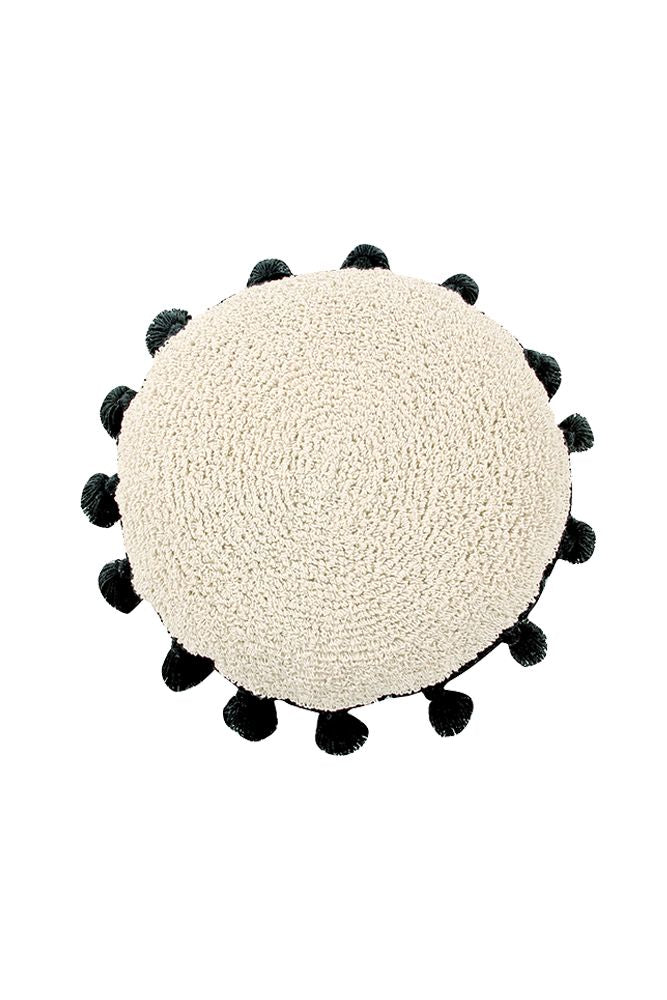 FLOOR CUSHION CIRCLE BLACK-Throw Pillows-By Lorena Canals-1