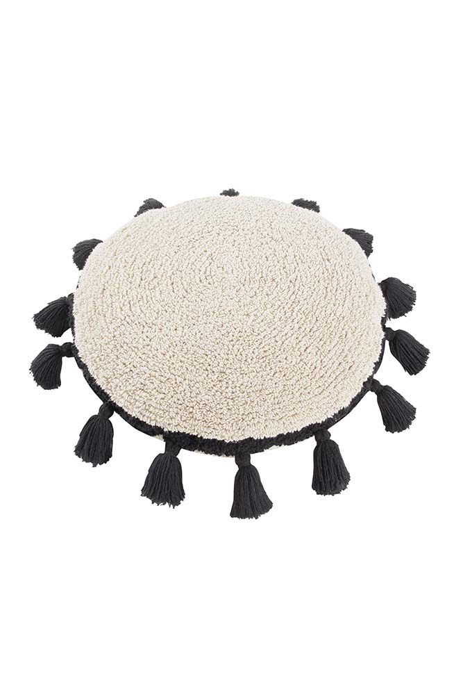 FLOOR CUSHION CIRCLE BLACK-Throw Pillows-Lorena Canals-5