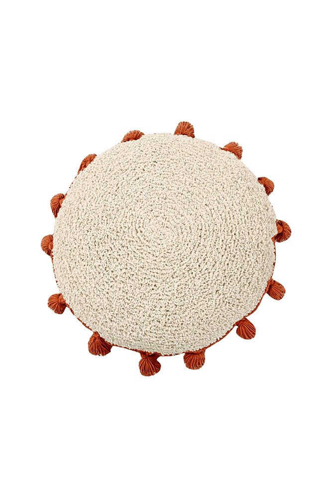 FLOOR CUSHION CIRCLE TERRACOTA-Throw Pillows-By Lorena Canals-1