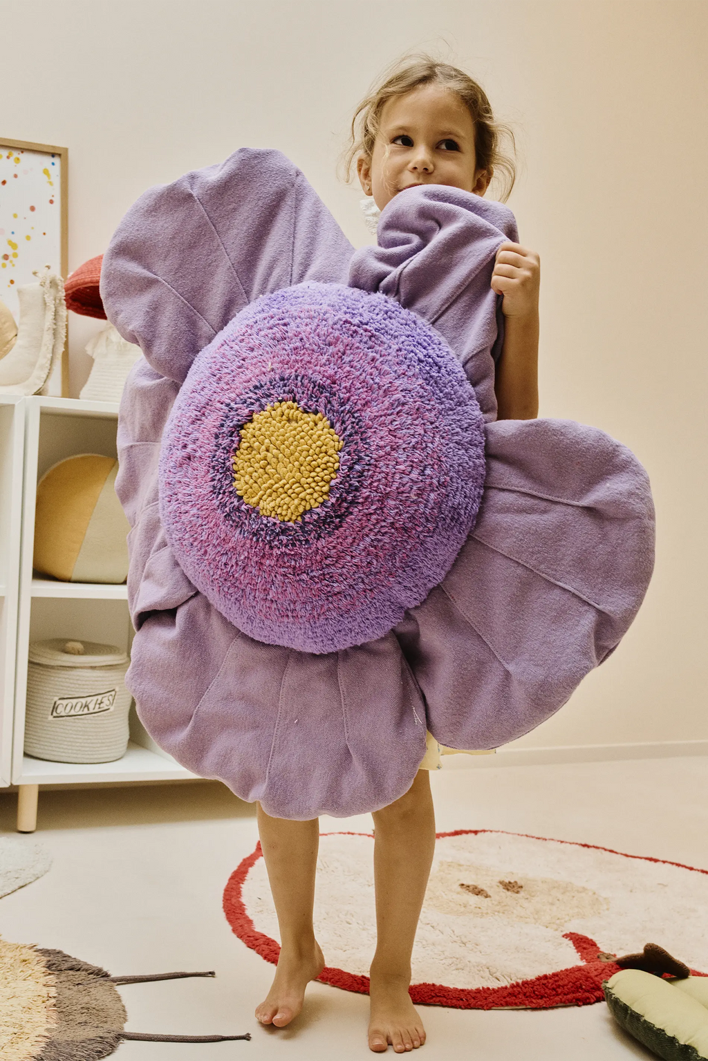 FLOOR CUSHION PURPLE POPPY