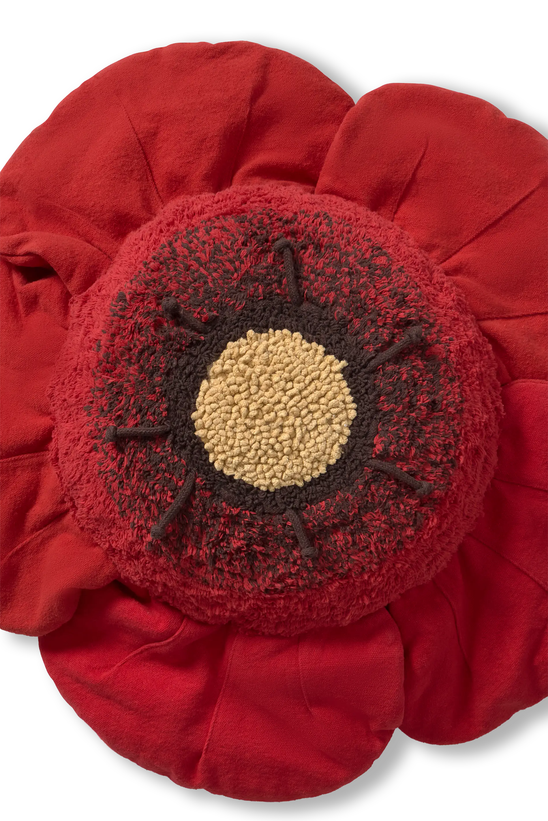FLOOR CUSHION RED POPPY