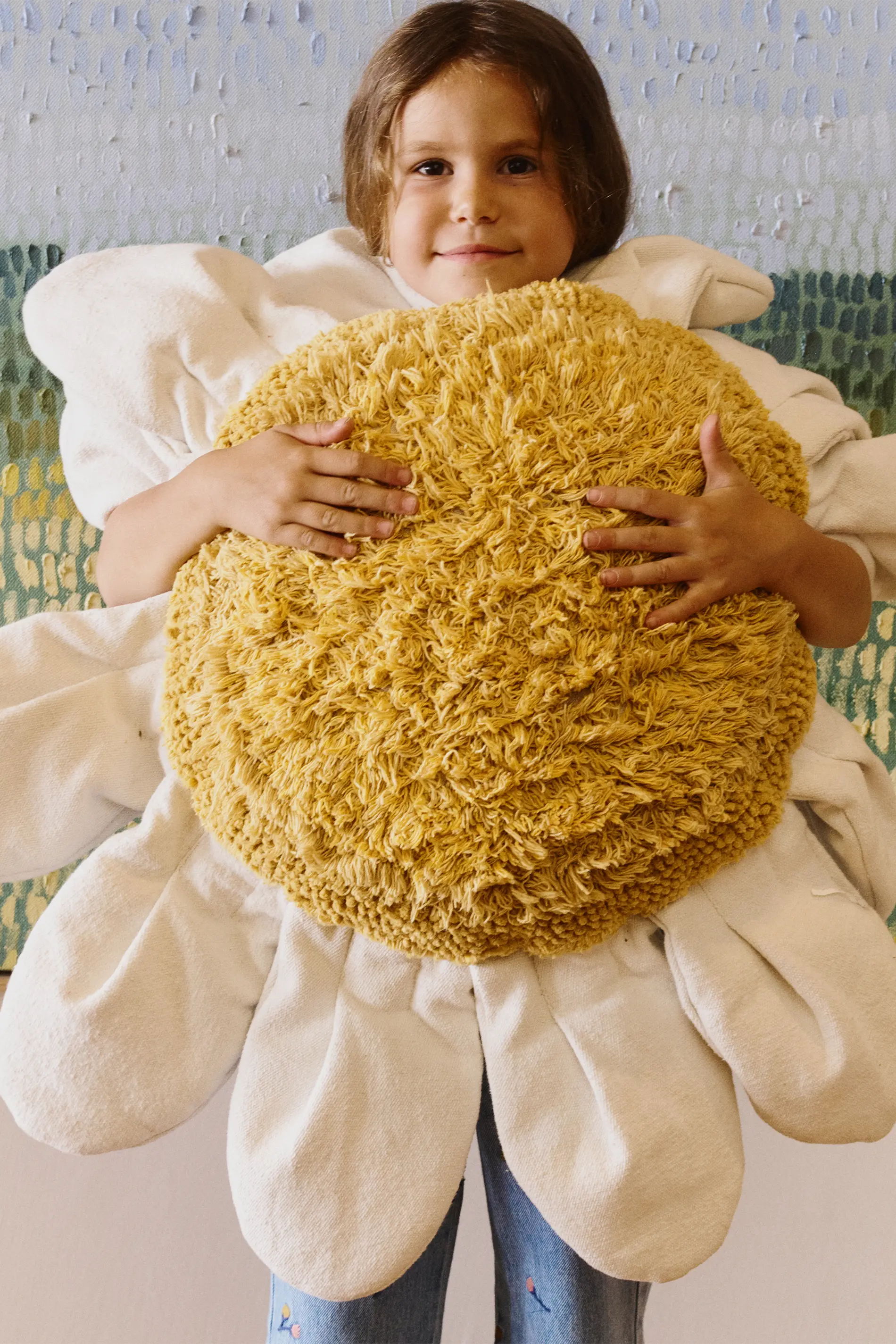FLOOR CUSHION WHITE DAISY