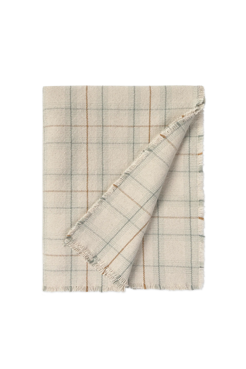 HANDLOOM KID BED THROW TARTAN BLUE SAGE