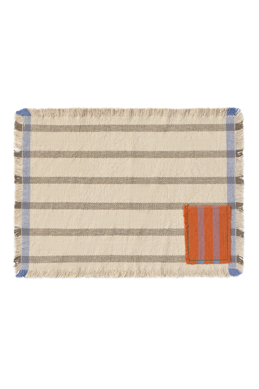 SET OF 2 HANDLOOM PLACEMATS POCKET SOIL BROWN
