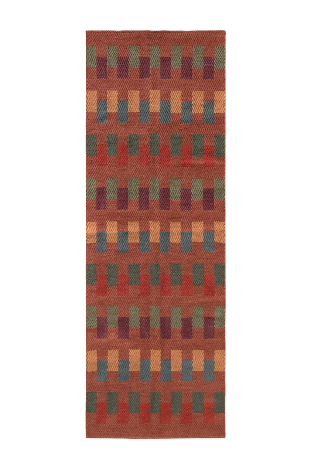 HANDLOOM RUNNER RUG INTERSECTING SIENNA