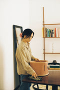 HANDLOOM BASKET VERTICAL TERRACOTA