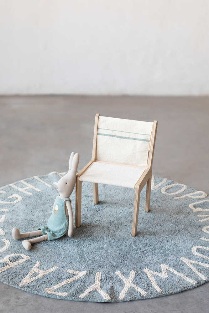 KID'S CHAIR VINTAGE BLUE CANVAS-Chairs-Lorena Canals-2