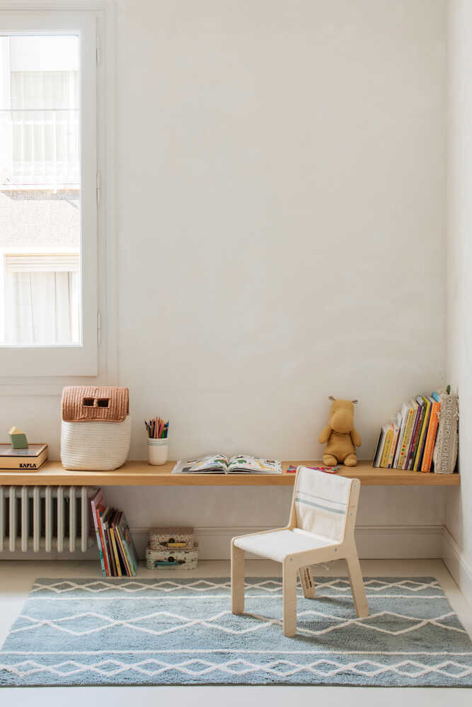 KID'S CHAIR VINTAGE BLUE CANVAS-Chairs-Lorena Canals-4