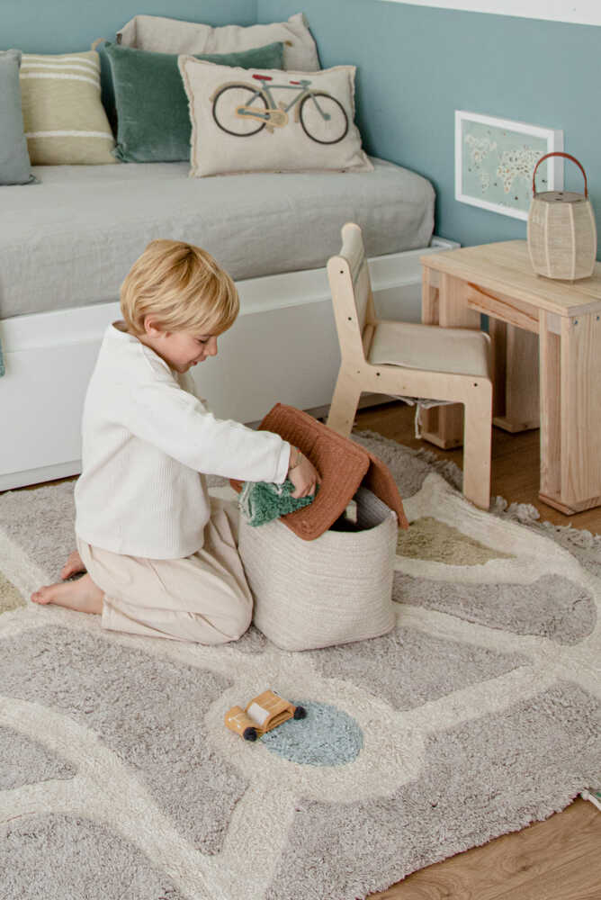 KID'S CHAIR VINTAGE BLUE CANVAS-Chairs-Lorena Canals-7