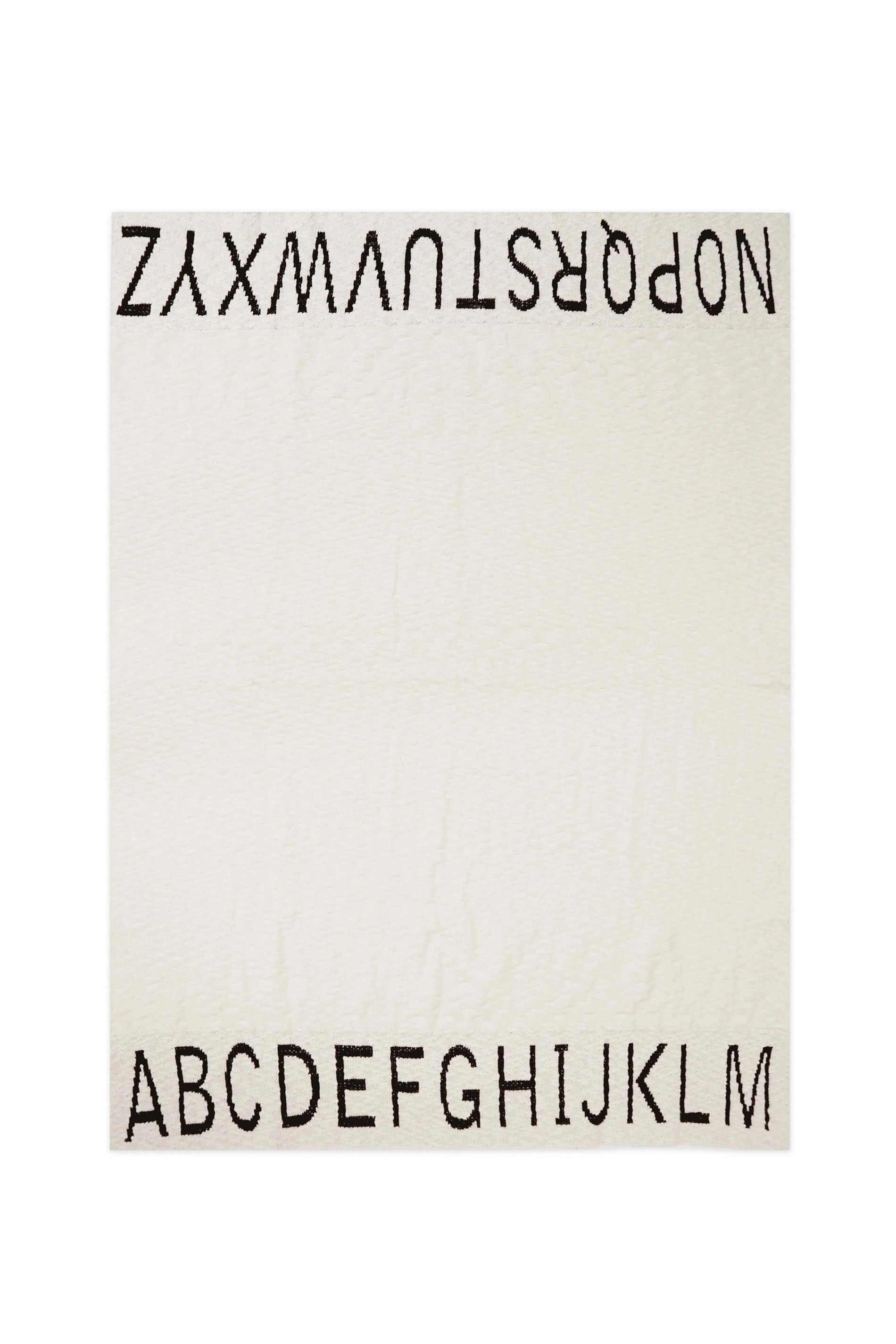 KNITTED BLANKET ABC NATURAL/BLACK