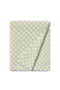 KNITTED BLANKET TILES BLUE SAGE