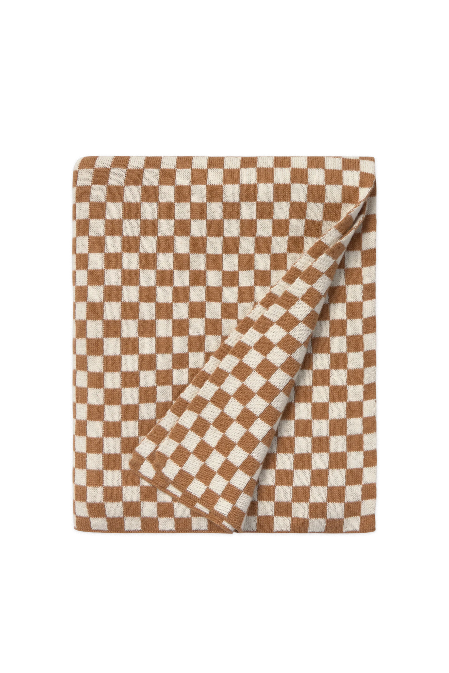 KNITTED BLANKET TILES TOFFEE