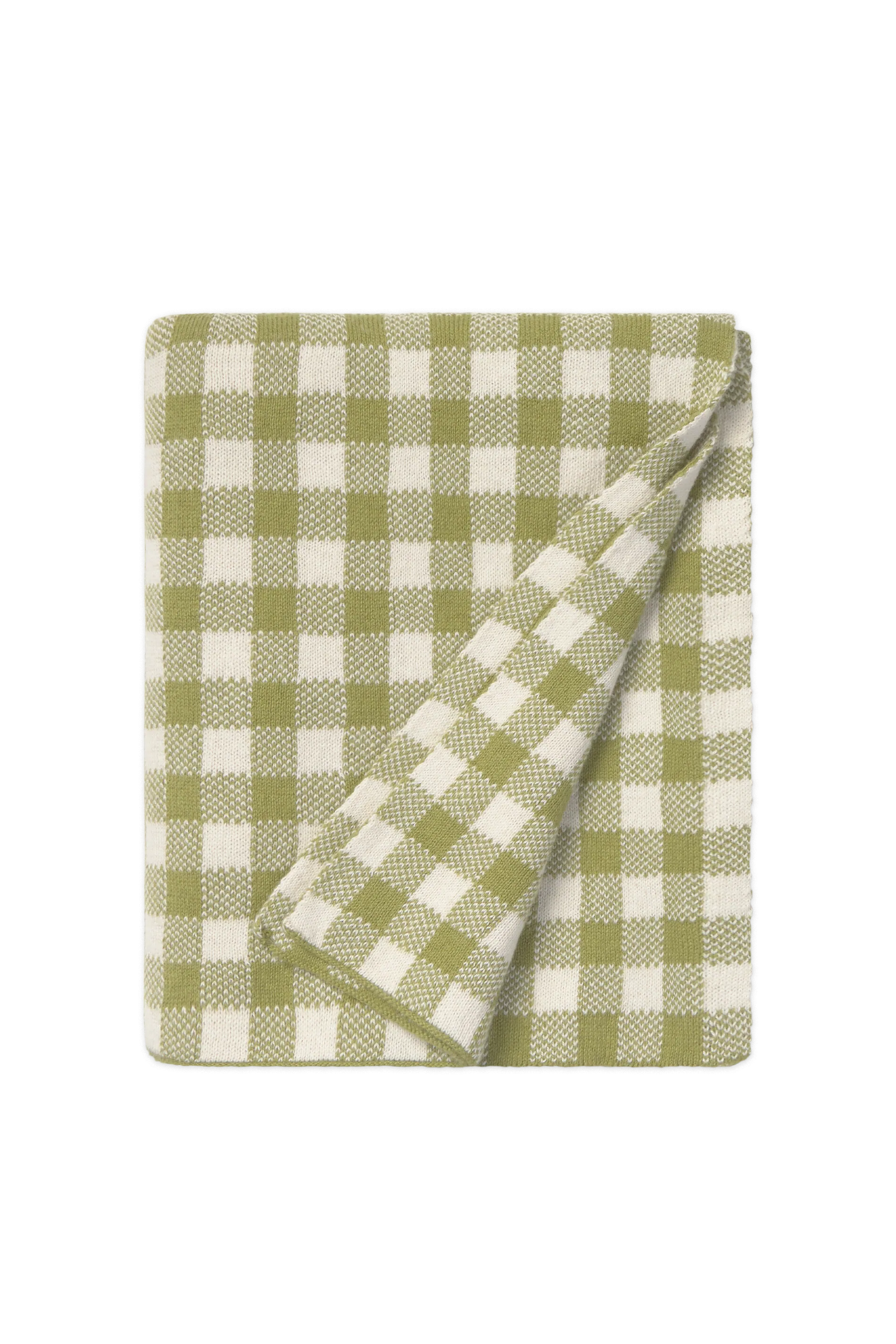 KNITTED BLANKET VICHY MATCHA