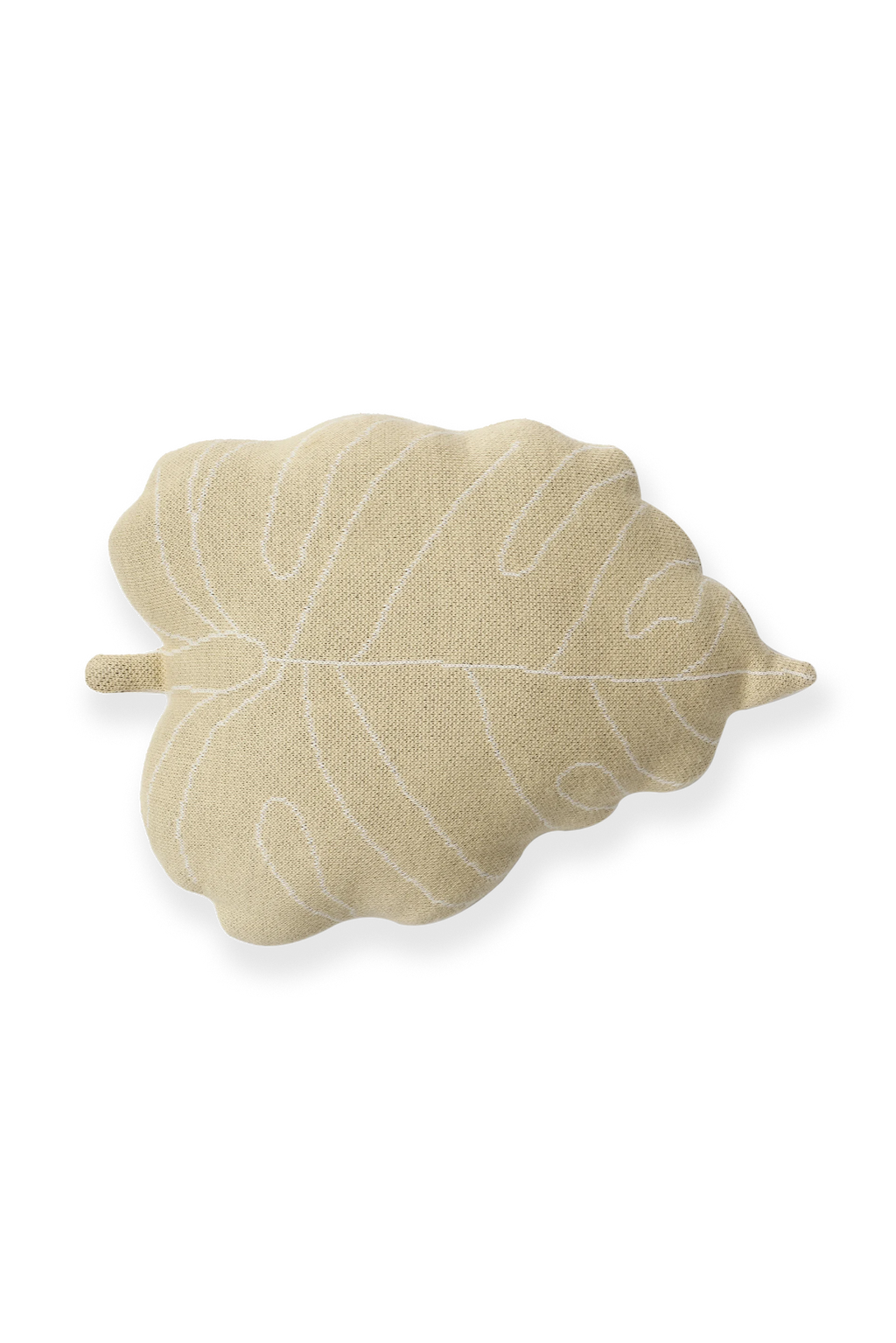 KNITTED CUSHION BABY LEAF OLIVE