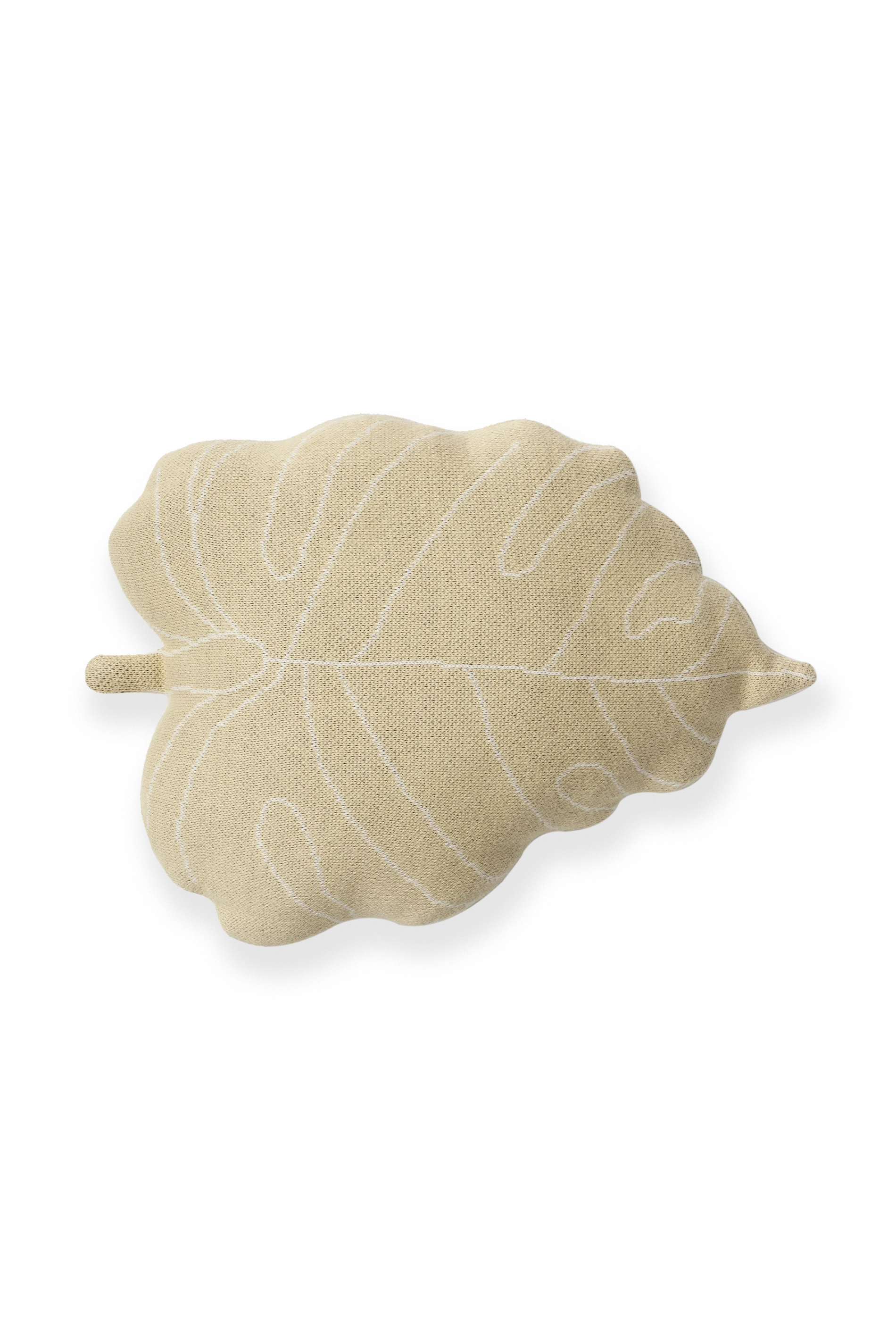KNITTED CUSHION BABY LEAF OLIVE