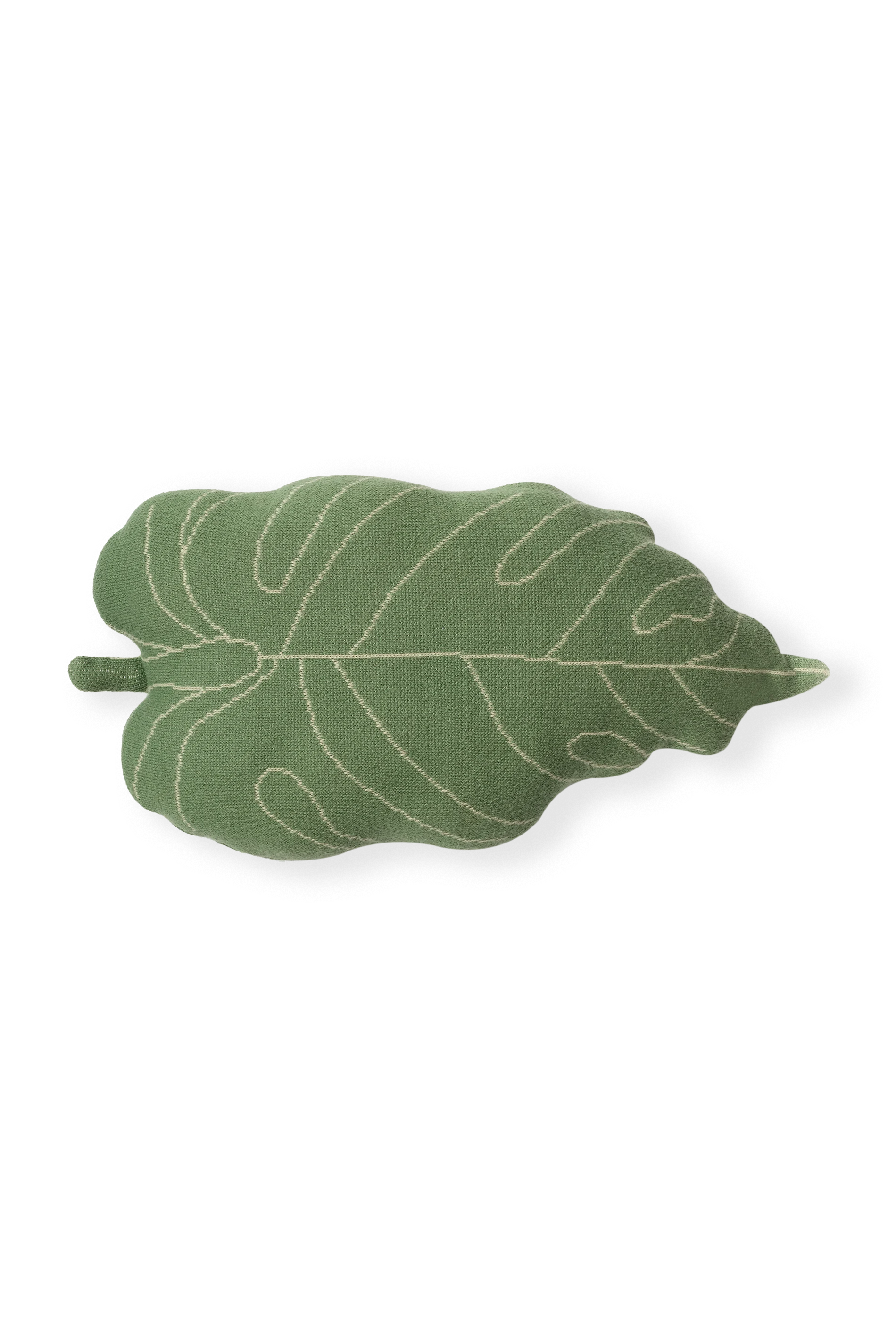 KNITTED CUSHION BABY LEAF