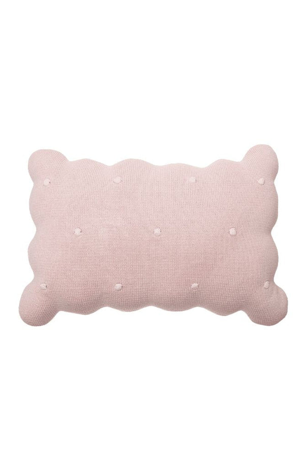 KNITTED CUSHION BISCUIT PINK-Throw Pillows-By Lorena Canals-1