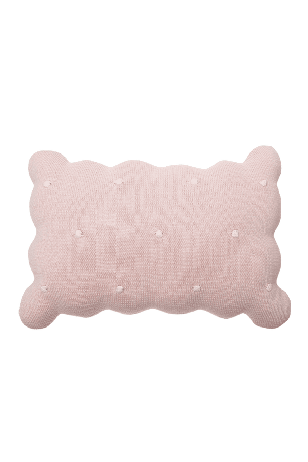 KNITTED CUSHION BISCUIT PINK-Throw Pillows-Lorena Canals-1