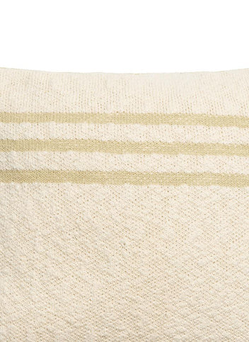 KNITTED CUSHION DUETTO OLIVE - NATURAL-Throw Pillows-Lorena Canals-3