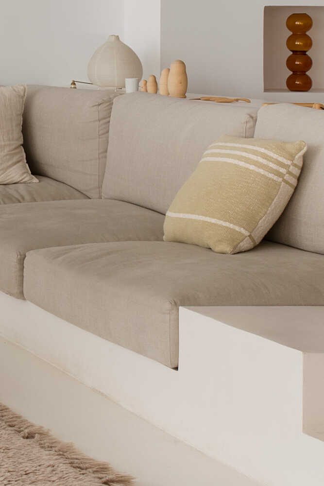 KNITTED CUSHION DUETTO OLIVE - NATURAL-Throw Pillows-Lorena Canals-4