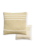 KNITTED CUSHION DUETTO OLIVE - NATURAL